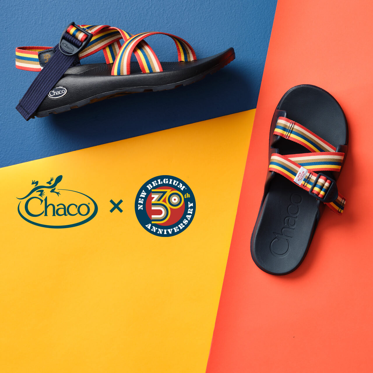 Shoes celebrating the 30th anniversary of New Belgium brewing.