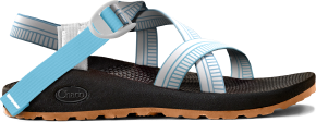 Side profile of Z/1 sandal in sky blue.
