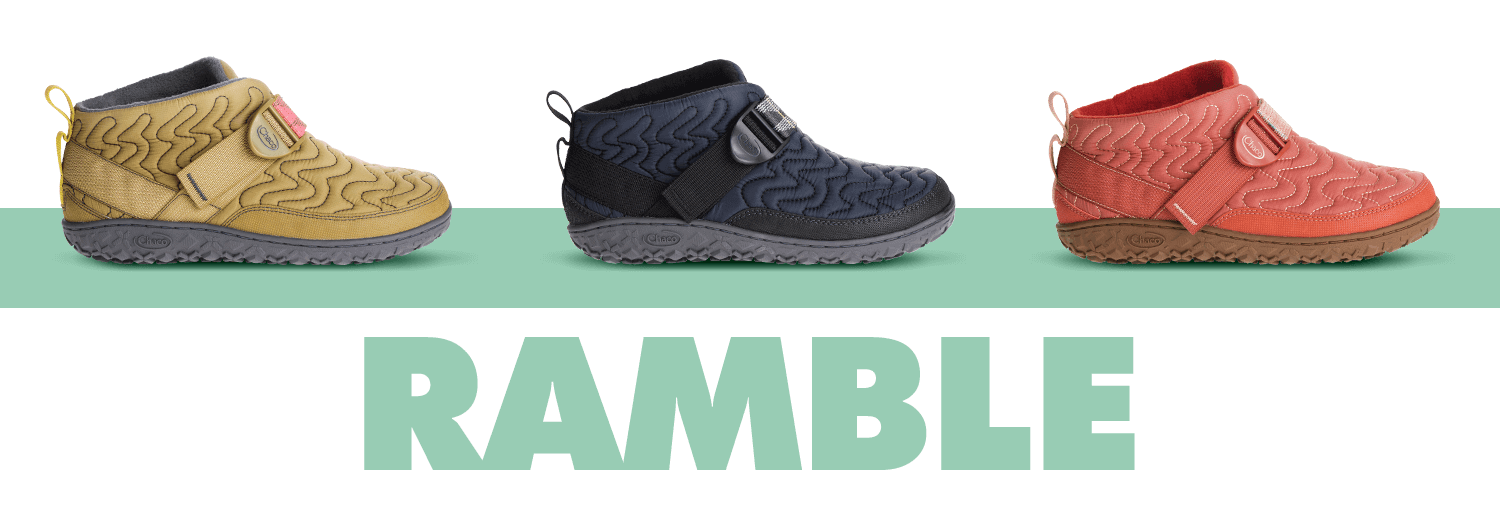 Seaweed, Black and Brick colored Ramble boots