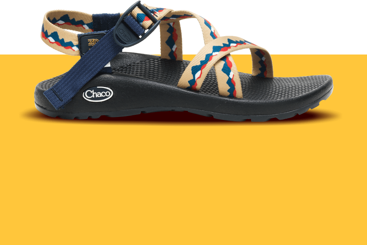 Side profile of a z/sandal, New Belgium Brewing collaborative sandal.