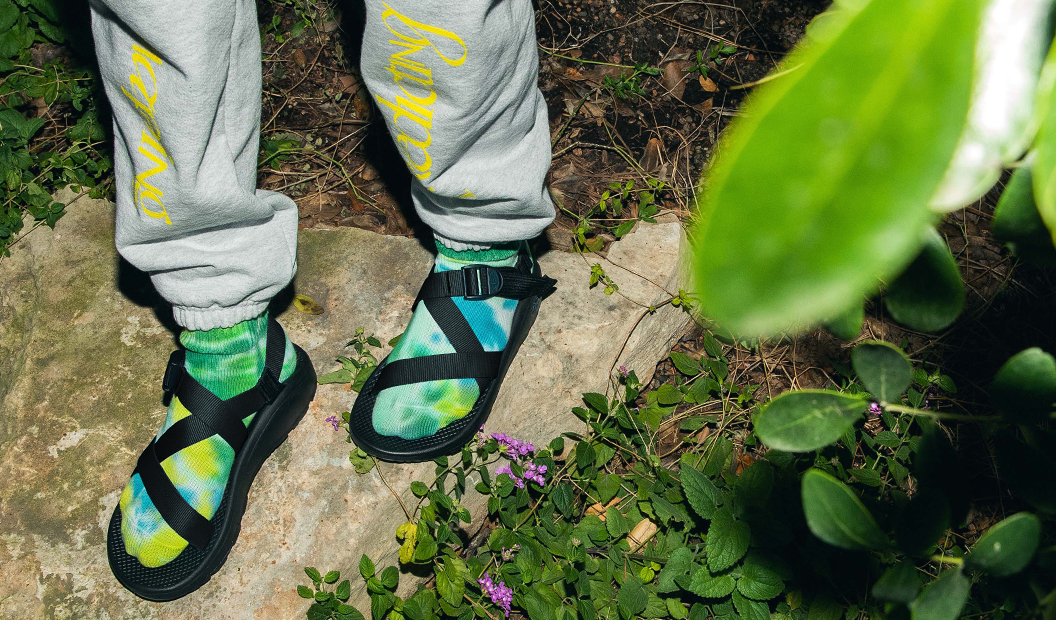 Mens Chacos in a forest