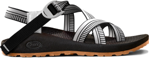 Side profile of Z/2 sandal in black.