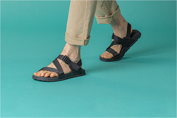 Showing off the new Lowdown sandals.