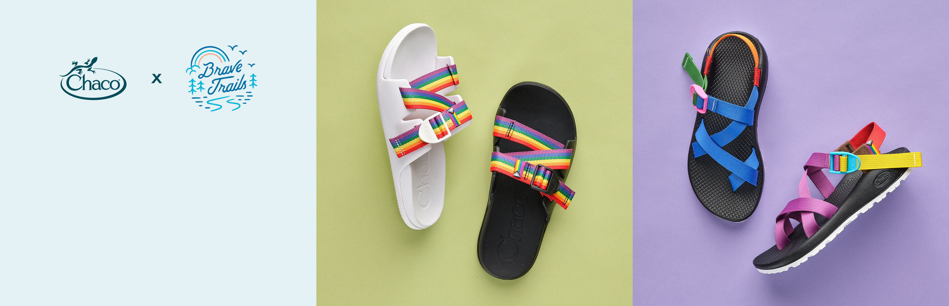 Chacos with rainbow colored straps