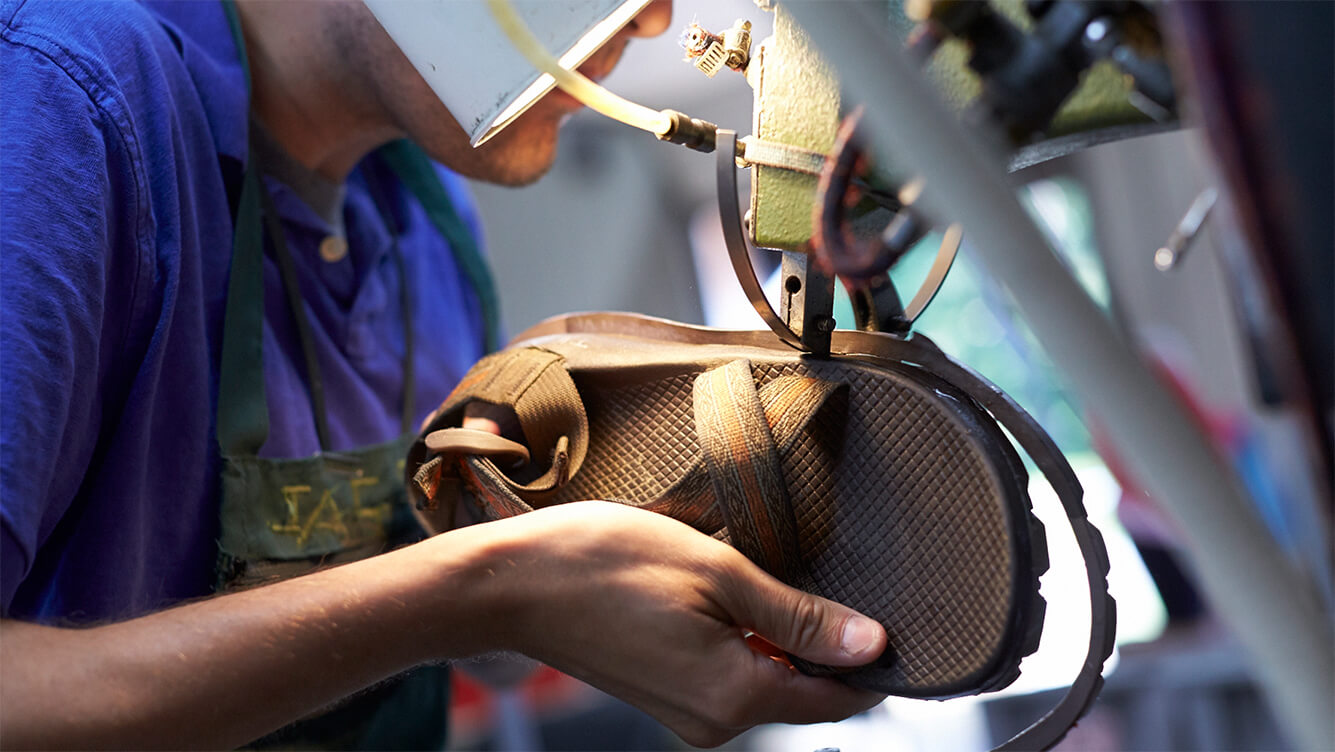 Worker repairing Chacos